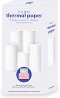 Mini Thermal Printer Paper – 5 Rolls (3 Self-Adhesive Sticker + 2 Thermal Paper Rolls, 57Mm / 2.18 for Portable Wireless Printer, Labels, Photos, Crafts, Bpa-Free Inkless Paper, White