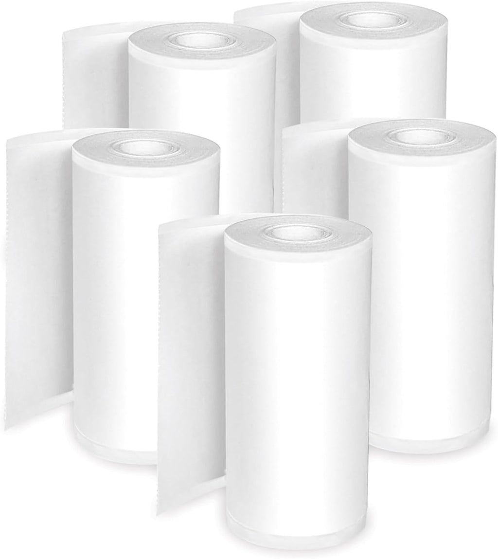Mini Thermal Printer Paper – 5 Rolls (3 Self-Adhesive Sticker + 2 Thermal Paper Rolls, 57Mm / 2.18 for Portable Wireless Printer, Labels, Photos, Crafts, Bpa-Free Inkless Paper, White